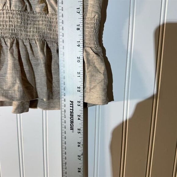 Hem & Thread Boho Peasant Top M Smocked Waist Ruffle Hem Cottagecore Rave NWT - Picture 10 of 10
